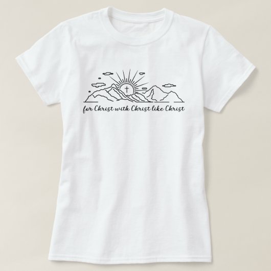 Für Christus mit Christus wie Christus katholisch T-Shirt (Design vorne)