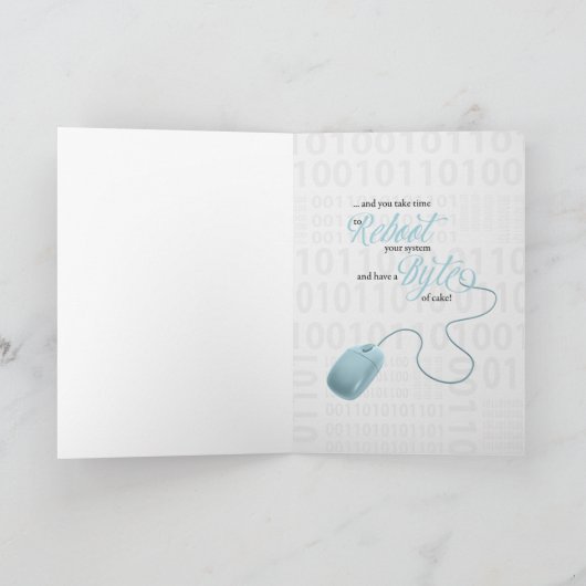 für Co-Worker Funny Birthday Computer Typ Karte (Innenseite)