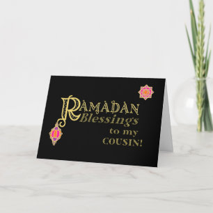 Für Cousin Ramadan Blessings Gold auf schwarz Karte