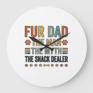 Für Dad Der Snack-Händler Vintage Hundeliebhaber S Große Wanduhr