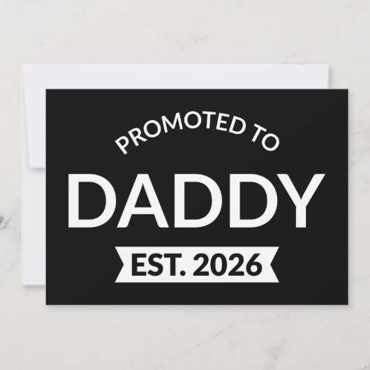 Für Daddy Est befördert. 2026 Einladung (Vorderseite)