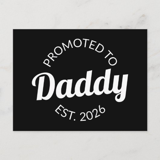 Für Daddy Est befördert. 2026 Postkarte (Vorderseite)