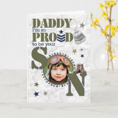 für Daddys Geburtstag von Son Military Karte (Gelbe Blume)