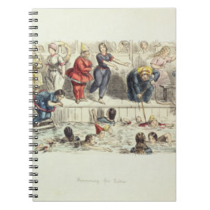 Für Damen schwimmen, 1844 (litho) Notizblock