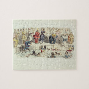 Für Damen schwimmen, 1844 (litho) Puzzle