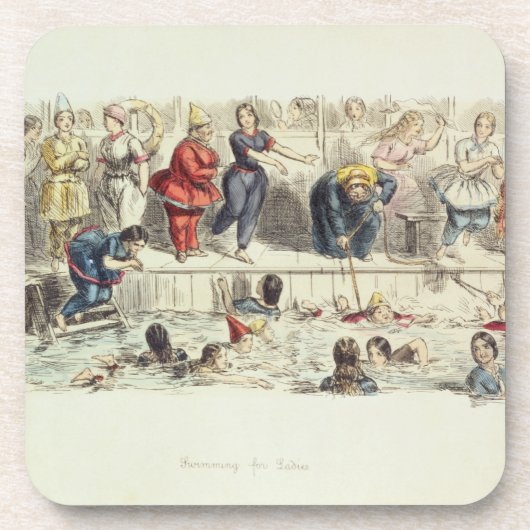 Für Damen schwimmen, 1844 (litho) Untersetzer (Vorderseite)