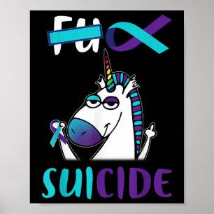 Für das Bewusstsein für Suizidprävention Unicorn F Poster
