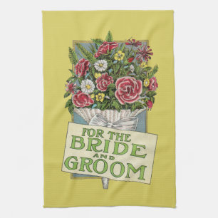 Für das Brautpaar gelbe Blumen im Vintage-Stil Handtuch