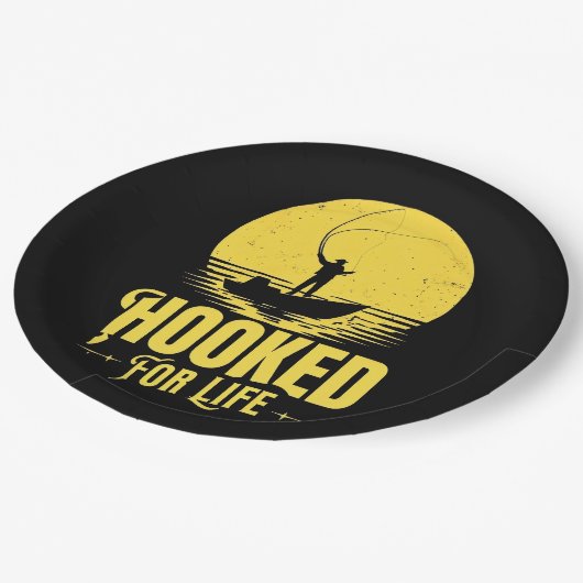 Für das Leben süchtig. Pappteller (Schrägansicht)