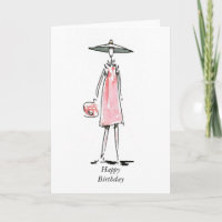 Für das Mittagessen Lady in Pink Happy Birthday Ca