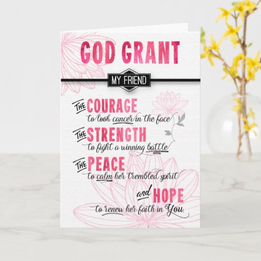 für das Pink-Gebet der Freundinnen zur Krebsbekämp Karte (Gelbe Blume)