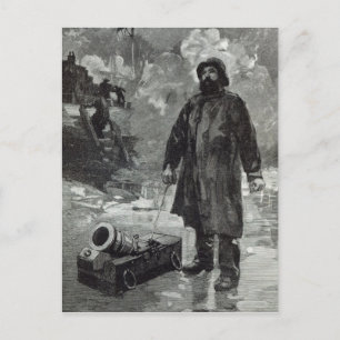 für das Signal gewartet Postkarte