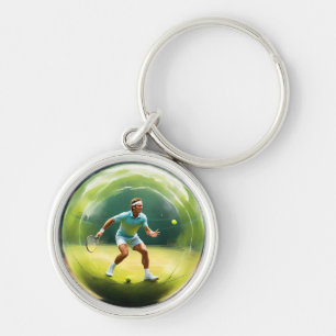 "Für das Spiel: Tennisspieler im Tennisball Schlüsselanhänger