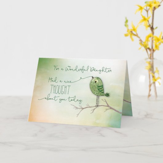 Für Daughter Bird auf dem Zweig Nizza denken Sie a Karte (Gelbe Blume)