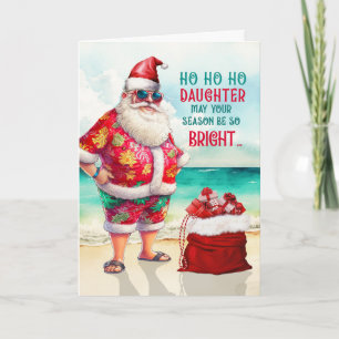 für Daughter Santa in Sonnenbrille Sonniges Weihna Feiertagskarte