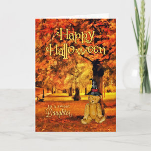 für Daughter Teddy Bear Halloween Karte