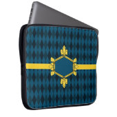 Fur de lis, Gold, blauer Diamant, Initialen/Name h Laptopschutzhülle (Vorne Rechts)