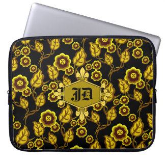 Fur de lis, Gold, Goldflorale, Zeichen hinzufügen/ Laptopschutzhülle