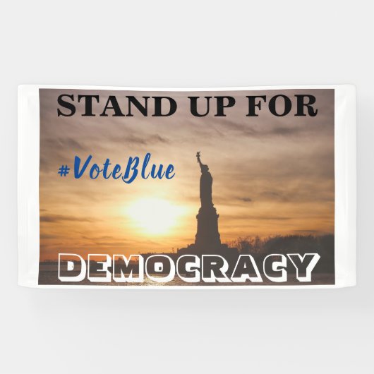 FÜR DEMOKRATIE STEHEN #VoteBlue Banner (Horizontal)