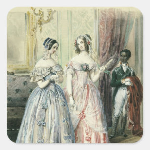 Für den Ball verlassen, 1830-48 Quadratischer Aufkleber