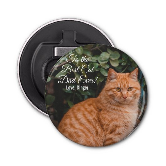 Für den besten Cat Vater je benutzerdefiniertes Fo Flaschenöffner (Vorderseite)