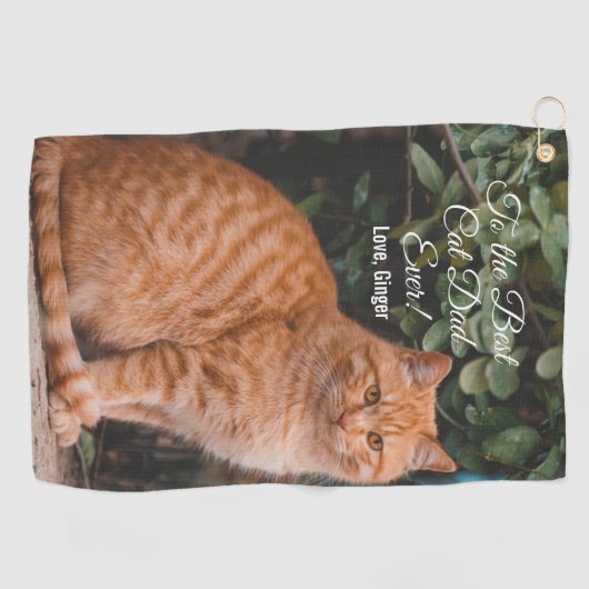 Für den besten Cat Vater je benutzerdefiniertes Fo Golfhandtuch (Horizontal)