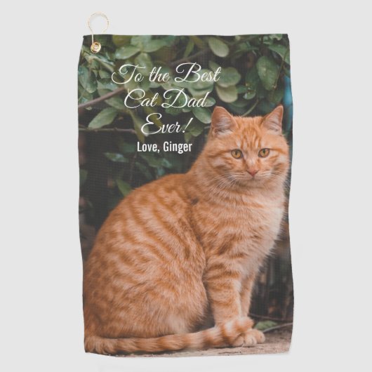 Für den besten Cat Vater je benutzerdefiniertes Fo Golfhandtuch (Vorderseite)