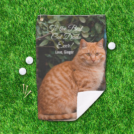 Für den besten Cat Vater je benutzerdefiniertes Fo Golfhandtuch