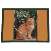 Für den besten Cat Vater je benutzerdefiniertes Fo Große Geschenktüte (Vorderseite)