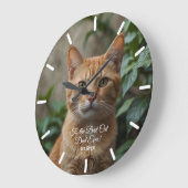Für den besten Cat Vater je benutzerdefiniertes Fo Große Wanduhr (Winkel)
