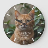 Für den besten Cat Vater je benutzerdefiniertes Fo Große Wanduhr (Vorderseite)