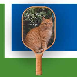 Für den besten Cat Vater je benutzerdefiniertes Fo Pickleball Schläger