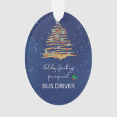 Für den Busfahrer Weihnachtsbaum Anpassbarer Name Ornament (Vorderseite)