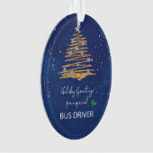 Für den Busfahrer Weihnachtsbaum Anpassbarer Name Ornament (Vorderseite)