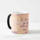 Für den, der mir Flügel gibt - Pastel Sunset Hinte Verwandlungstasse (Vorderseite Links)