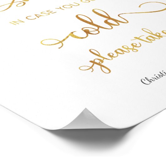 "Für den Fall, dass Sie kalt werden" Modernes gold Poster (Ecke)