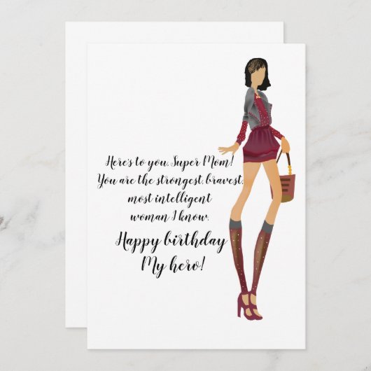 Für den Geburtstag der Mama Einladung (Vorne/Hinten)