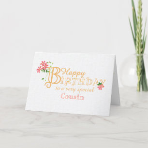 Für den Geburtstag des Cousins mit Clematis-Blumen Feiertagskarte