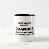 Für den größten Opa der Welt Zweifarbige Tasse (Mittel)