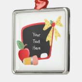 Für den Lehrer (kundengerecht) Silbernes Ornament (Links)