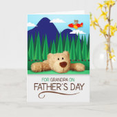 für den Opa Teddy Bear Mountain Vathday Karte (Gelbe Blume)