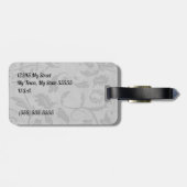 für den Reisenden Black Damask Mit Monogramm Gepäckanhänger (Rückseite horizontal)