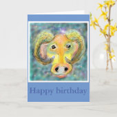 für den Stiergeburtstag Karte (Gelbe Blume)