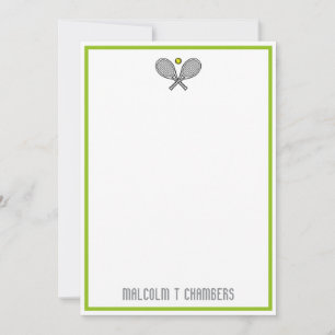 Für den Tennisspieler angepasste Namenskarte Mitteilungskarte