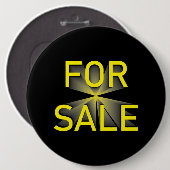 für den Verkauf gelb schwarz Button (Vorne & Hinten)