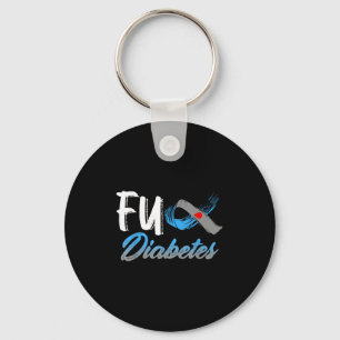 Für Diabetes Awareness Warrior Survivor Blue Gray Schlüsselanhänger