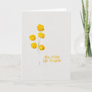 Für Dich gedacht Gelbe Billy Buttons Aquarell Karte