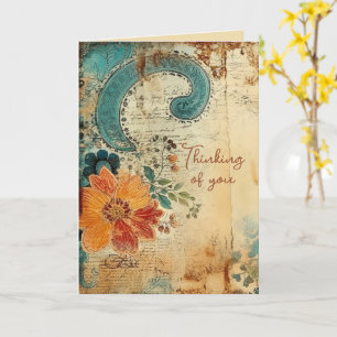 Für Dich Gedacht Vintage Paisley  Karte