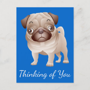 Für Dich gedachter Mops-Welpen-Hund Grafik-Postkar Postkarte