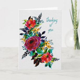 Für Dich – Helle malerische Blumenkarte Karte
